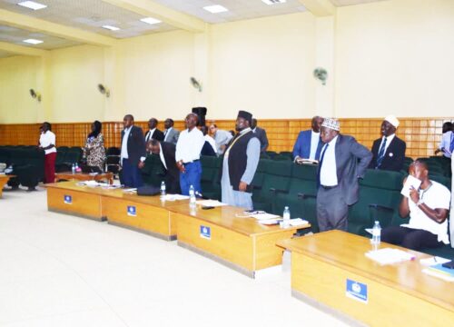 Religious leaders at the Uganda Muslim Supreme Council conference hall for the Religious Tourism Envisioning Meeting.